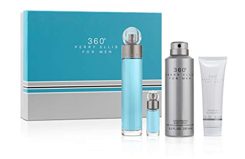 ESTUCHE PERRY ELLIS 360 HOMBRE 4PZS 100ML EDP + 7.5ML EDP + CREMA + GEL DE