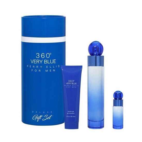 ESTUCHE PERRY ELLIS 360 VERY BLUE CILINDRO HOMBRE 3PZS 100ML EDT + AFTER SHAVE + 7.5ML