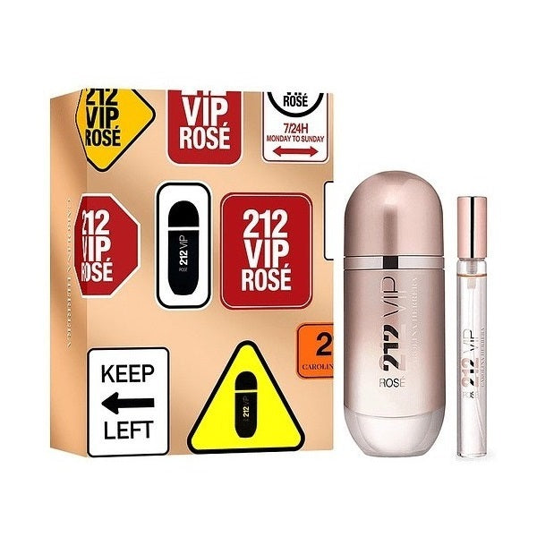 ESTUCHE CAROLINA HERRERA 212 VIP ROSE MUJER 2PZS 80ML EDP + CREMA