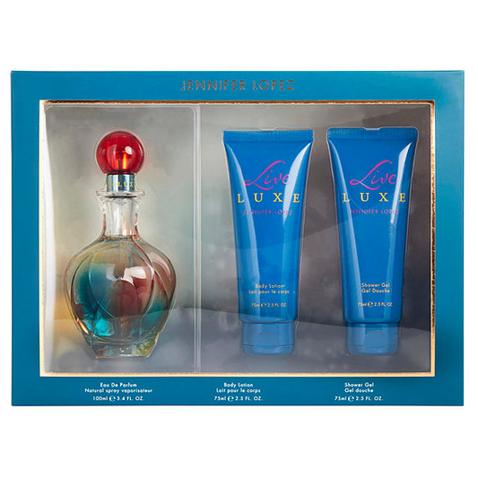 ESTUCHE JENNIFER LOPEZ LIVE LUXE MUJER 3PZS 100ML EDP + CREMA + GEL DE BAÑO