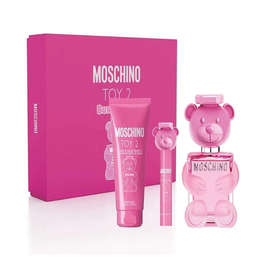 ESTUCHE MOSCHINO TOY 2 BUBBLE MUJER 3PZS 100ML EDT + 10ML EDT + CREMA