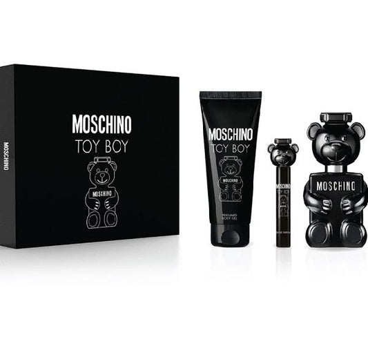 ESTUCHE MOSCHINO TOY BOY HOMBRE 3PZS 100ML EDP + 10 ML + AFTER SHAVE + GEL DE BAÑO