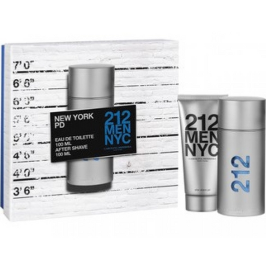 ESTUCHE CAROLINA HERRERA 212 HOMBRE 2 PZS 100ML EDT + AFTER SHAVE