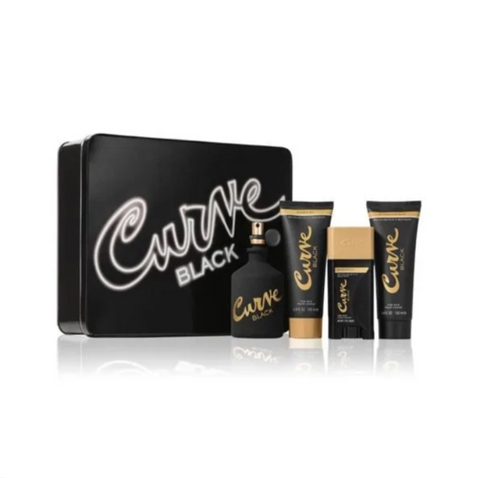 ESTUCHE LIZ CLAIBORNE CURVE BLACK HOMBRE 4 PZS 100ML EDT + DESODORANTE + GEL DE BAÑO + AFTER SHAVE