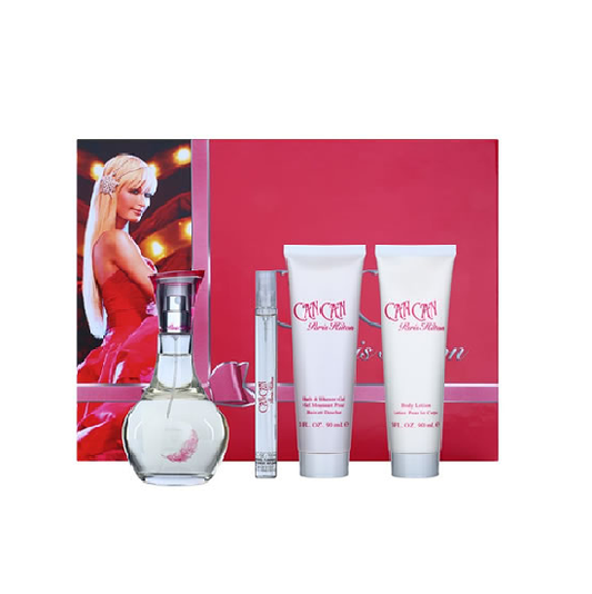 ESTUCHE PARIS HILTON CAN CAN MUJER 4PZS 100ML EDP + 10ML EDP + CREMA + GEL DE BAÑO