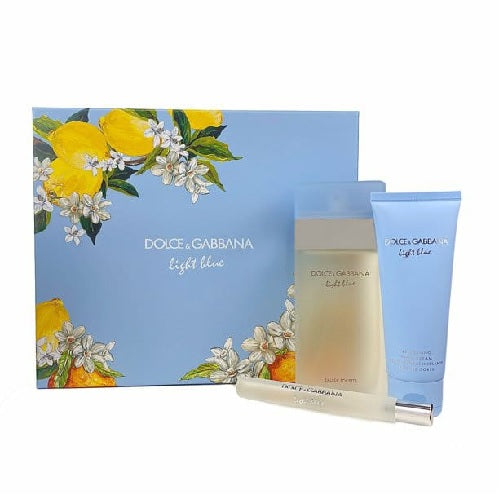 ESTUCHE DOLCE & GABBANA LIGHT BLUE MUJER 3PZS GRANDE 100ML EDT + 10ML EDT+ CREMA